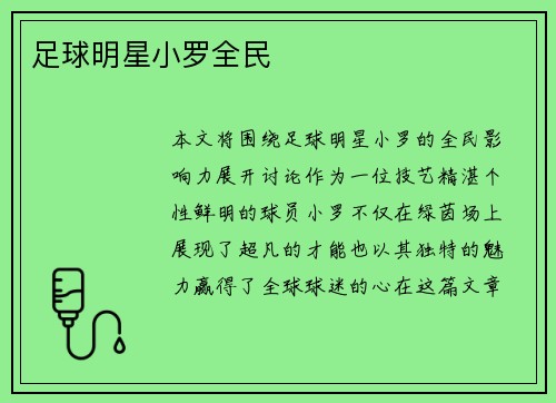 足球明星小罗全民